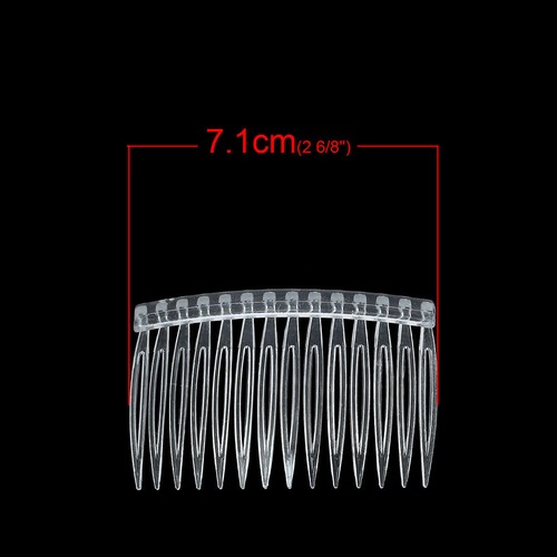 3 Pcs Plastic Hair Comb Combs Slides Wedding Hair Accessory 70x45mm (PHAR-R018) - Picture 13 of 23