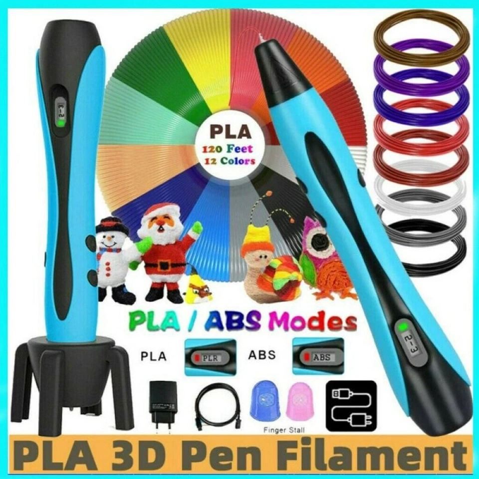 3D Stifte Set 3D-Druck-Stift mit 12 Farben 120ft PLA-Filament 3D Pen DIY Kinder, - Bild 3 von 4