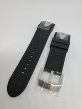 OEM Invicta Venom Black Rubber Strap Band with Stainless Steel Inserts