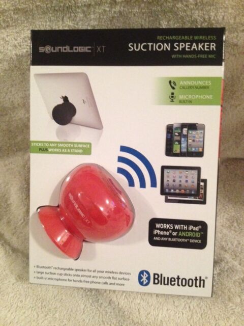 bluetooth Rechargeable Wireless Suction speaker - SOUNDLOGIC XT Red