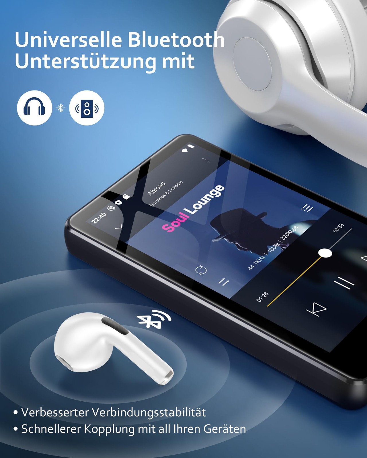 Digital Audio Player 144GB HiFi - Android 13 con WiFi e Bluetooth - 3