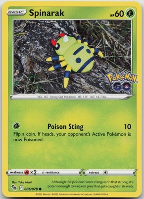 Spinarak 006/078 Common Pokemon GO Pokemon Near Mint