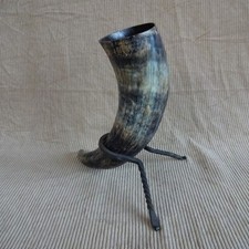 # Large Hand Carved - Natural - Medieval / Viking Drinking Horn - MASSIVE SALE