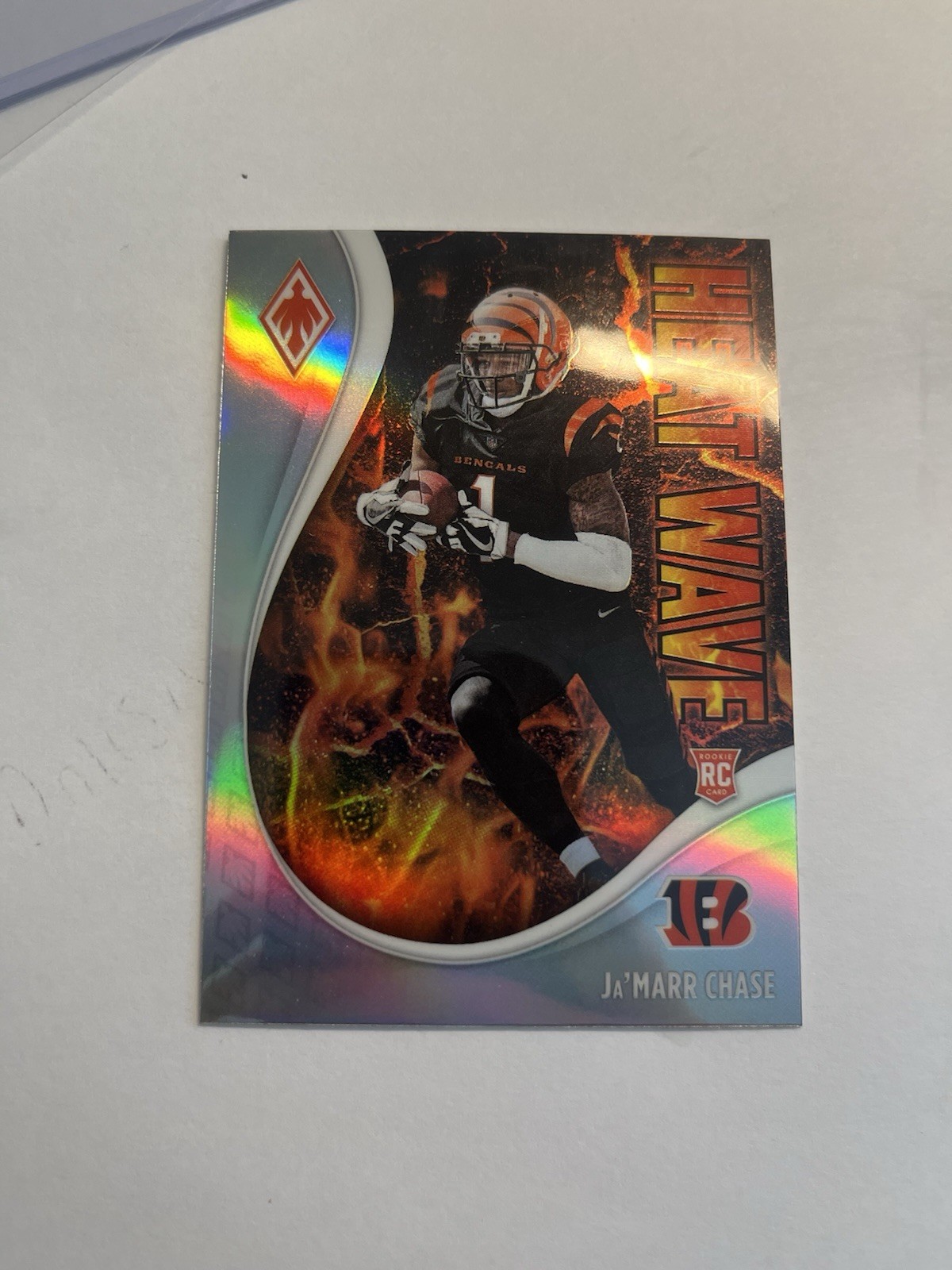 Ja’Marr Chase 2021 Phoenix ROOKIE RC HEAT WAVE SILVER HOLO PRIZM BENGALS B1