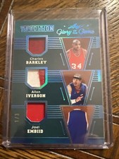 2025 LEAF GLORY OF THE GAME CHARLES BARKLEY/ALLEN IVERSON/JOEL EMBIID GU /3