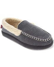 Levis Men's Roger Faux Sherpa Chambray Slippers Grey Large 9.5-10.5