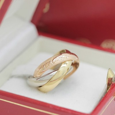 Les must de Cartier Trinity Tricolour 18KT Gold mit Box & Papiere in Gr. 49