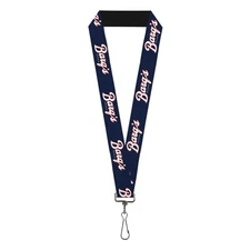Buckle-Down Coca-Cola Lanyard, Barqs Vintage Logo Navy Red White, Elastic