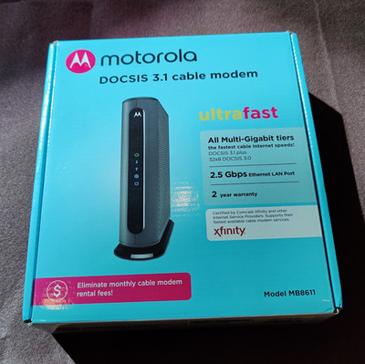 Motorola MB8611 DOCSIS 3.1 Cable Modem 2.5 Gbps Multi-Gig Ethernet Xfinity