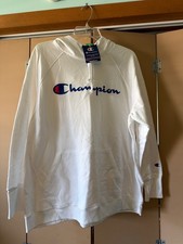 Champion Power Blend Logo Pullover Hoodie Size XXL 2X White New With Tags