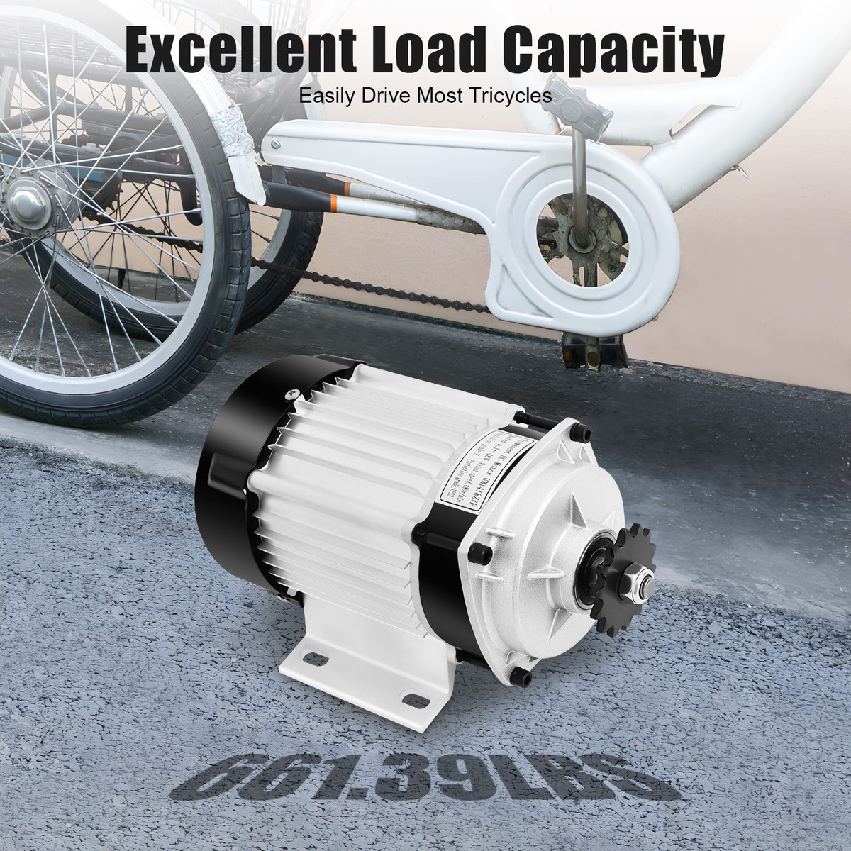 Electric Tricycle Conversion Set, DIY E-Tricycle Motor Kit with