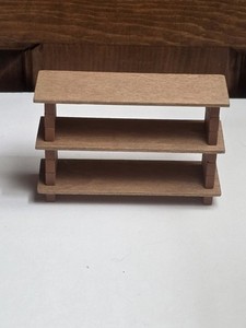 Artisan M.S.C. OOAK Dollhouse Miniature Wood & Brick Shelving Shelf Shelves 2003