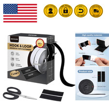 20Ft X 1 Inch Hook and Loop Tape Strips with Adhesive, Heavy Duty Sticky Back