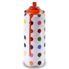 Mr. Brainwash, "Hirst Dots (Red)" Limited Edition Hand Painted Spray Can with Pl