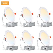 12W LED Recessed Light 6 inch Ultra-Thin Downlight Dimmable Ceiling Lamps 6 12P