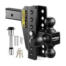 Adjustable Drop Trailer Hitch - 6" Drop/Rise, 12.5K GTW, Fits 2" Receiver