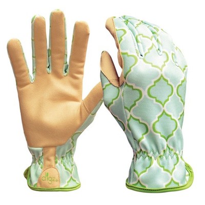 Gardening Gloves with Touchscreen Tips  Medium Size, Geometric Pattern
