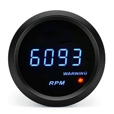 2" Digital 12V Tachometer RPM Gauge, Fits for 4/6/8 Cylinder Gasoline Blue LED