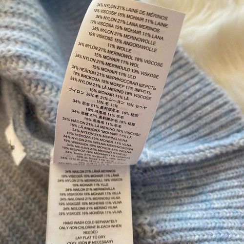 Michael Kors Wool-Blend Peekaboo Sweater Cold Shoulder Blue XS - Picture 10 of 13