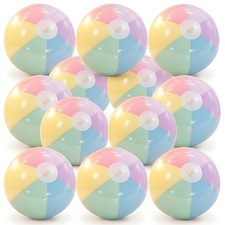 MiniInflat 24 Pcs Inflatable Pastel Beach Ball Bulk Kid,16 Inch