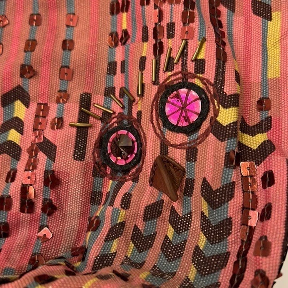 Juicy Couture Vintage Monedero Rosa Cara de Búho Lentejuelas Cuentas Y2K Difícil de Encontrar Raro Foto 2 de 4