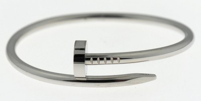 One Owner Cartier Juste Un Clou 18k White Gold Bracelet Size 16 Box COA $10K