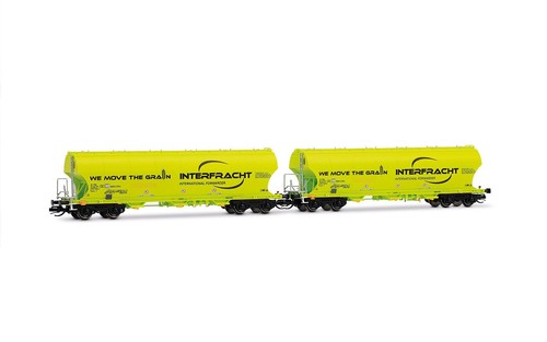 TT 2tlg. Set 4-achsiger Getreidesilowagen CZ-interfracht  Ep.IV Arnold 9759 | Zustand: Neu