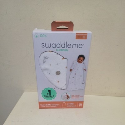 Swaddle Me Sleeper von Ingenuity 3-18M Tog 1.0 weiß mit Sternen