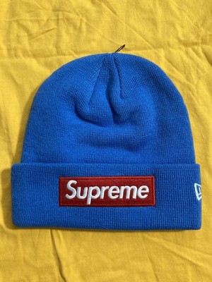 NEW Supreme New Era Box Logo Beanie Blue Red FW22BN10 One Size