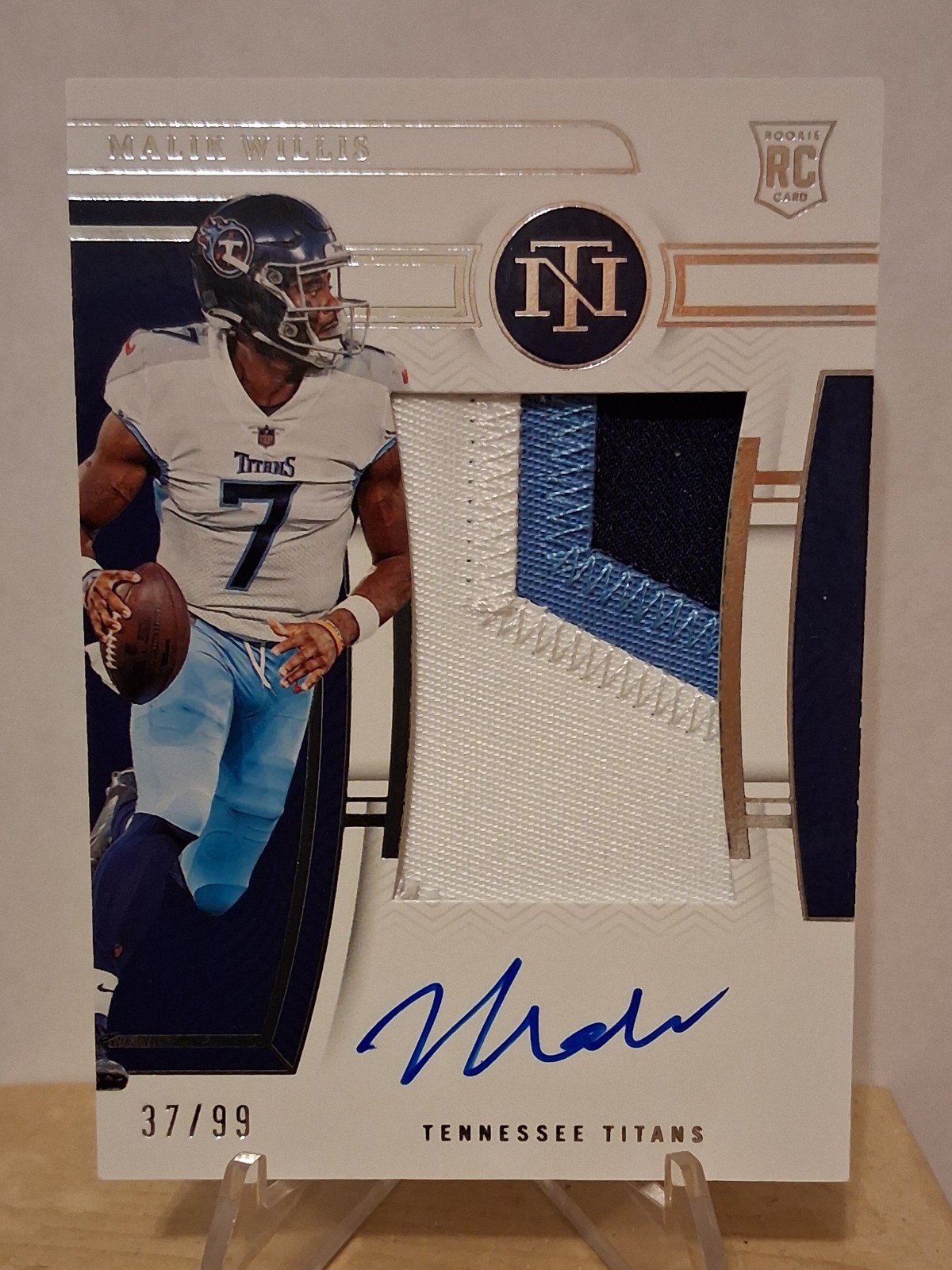 2022 Panini National Treasures Malik Willis True RPA #'d 37/99 Rookie Auto #157