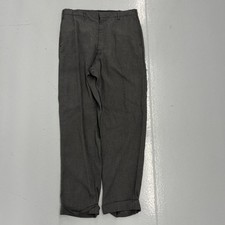 Vintage 50s Grey Cotton/Wool Flat Front Trousers 30x28 1950s True Vintage