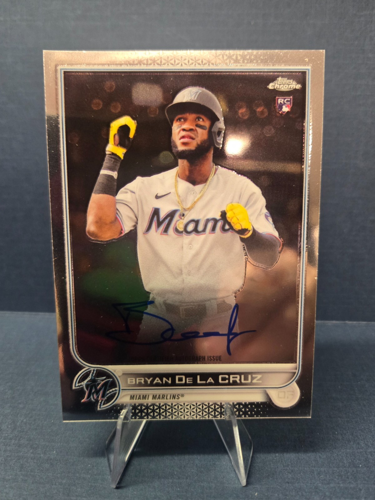 Bryan De La Cruz 2022 Topps Chrome Rookie Auto #RA-BD (Miami Marlins) RC