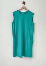 EILEEN FISHER Easy Fit Shift Dress Stretch Cotton Knit Pockets Women’s Medium