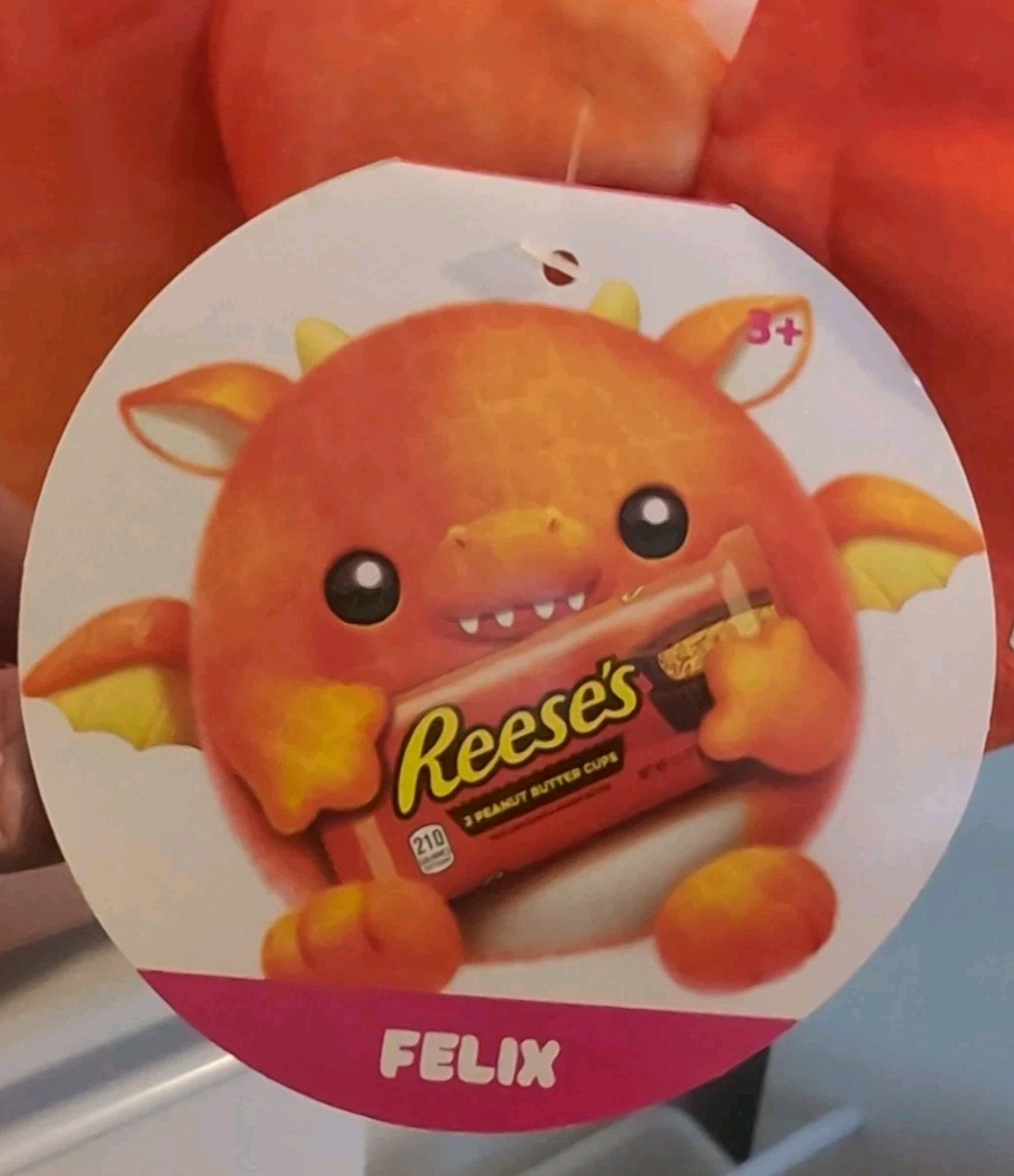 WT Zuru Snackle FELIX Dragon 14” JUMBO Plush with REESE'S PB CUPS
