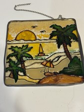 Stained Glass Sun Catcher   5x5    Island Sunset Design   Used