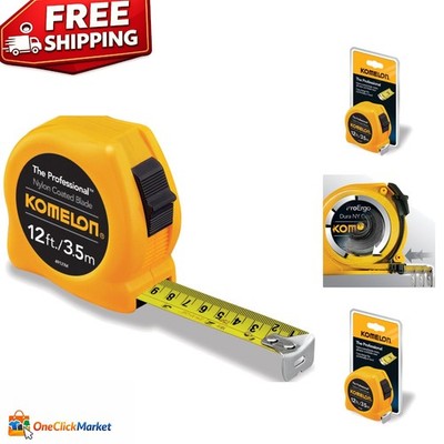 Superior 12-Foot Tape Measure with Alloy Steel Blade - Yellow, Inch/Metric