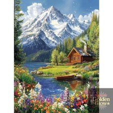 Mountain Paint by Numbers Kit for Adults Beginner,Cabin Adult Paint 16x20Inch