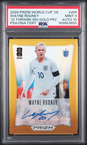 2026 PANINI PRIZM FIFA WORLD CUP GOLD PRIZM #WR WAYNE ROONEY 5/10 PSA 9 AUTO 10