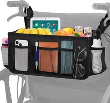 Wheelchair Bag with Cup Holder, Backpack Basket Black
