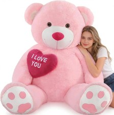Tezituor Giant Teddy Bear 5 Feet Big Pink Stuffed Animal Stuffed Bears, Valentin