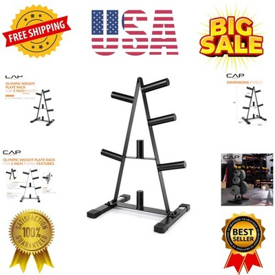 CAP A-Frame Olympic Plate Rack   Heavy-Duty 2-Inch Weight Plate Tree and Stor...