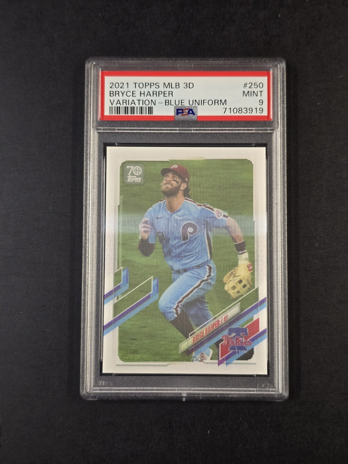 2021 Topps 3d Bryce Harper Variation SP  #250 PSA 9