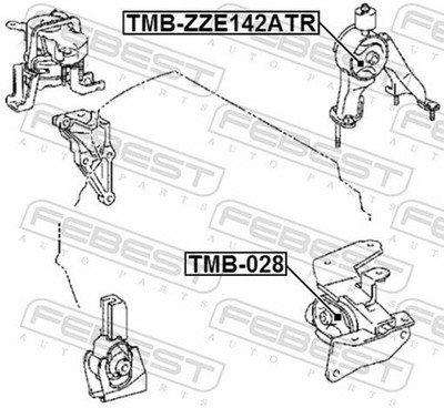 For FEBEST TMB-ZZE142ATR REAR ENGINE MOUNT BUSHING AT