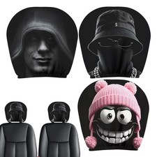 Car Headrest Cover Halloween Mysterious Pattern Stretchy Head Rest Protector