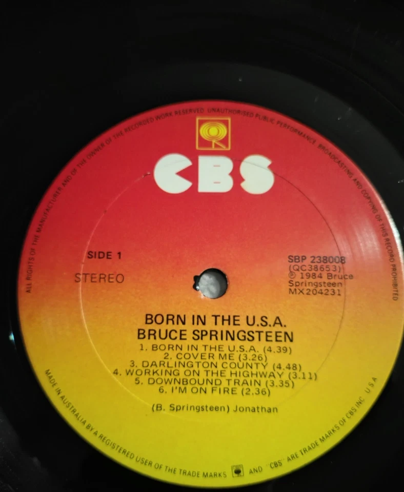Bruce Springsteen- Born In The U.S.A. VINYL LP, Album (1984) AU Pressing - Image 3 of 4
