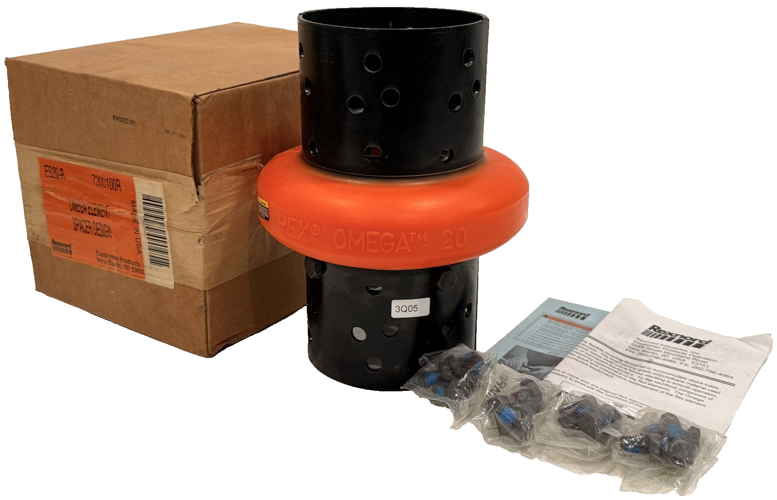 NEW REXNORD ES20-R OMEGA ELEMENT ELASTOMERIC SPACER COUPLING ES20R 7300100R