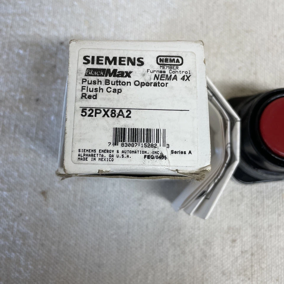 SIEMENS 52PX8A2 PUSH BUTTON OPERATOR FLUSH CAP RED SER B NEW - Image 2 of 4