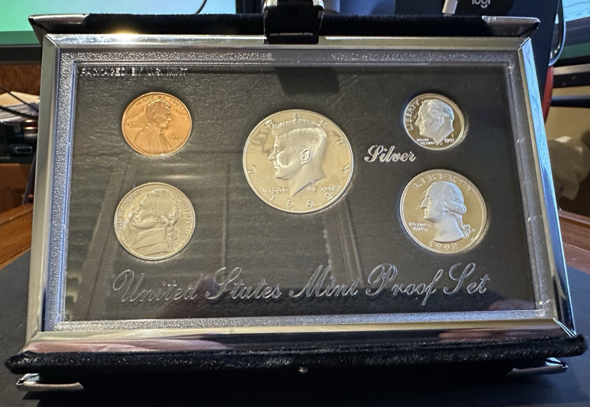 1992-S U.S. Mint Premier Silver Proof Set 90% Silver, 5 coins, OGP