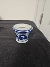 Vintage Blue White Mini Candle Holder Cup Planter