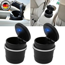 Auto-Aschenbecher Mit LED Kfz-Windaschenbecher Mit Deckel & Gluttöter-& Licht X2